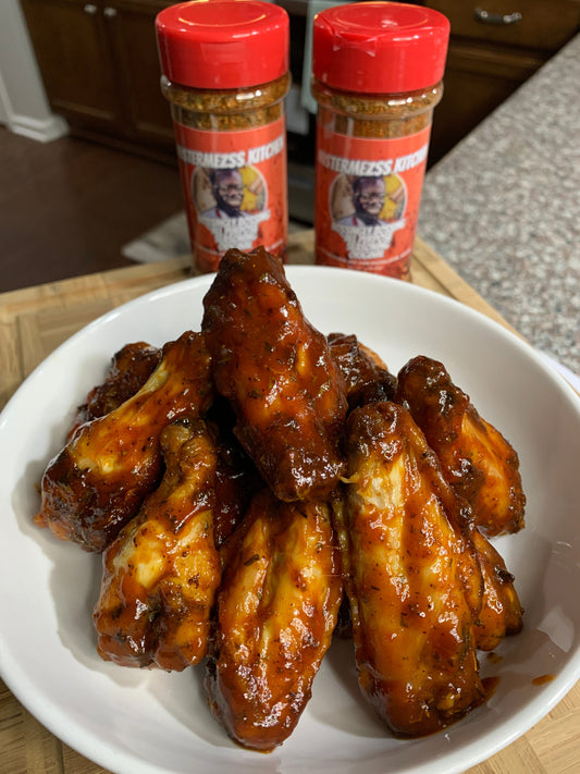 Bossingly Bossing Hot Honey BBQ Wings (with Homemade BBQ Sauce)