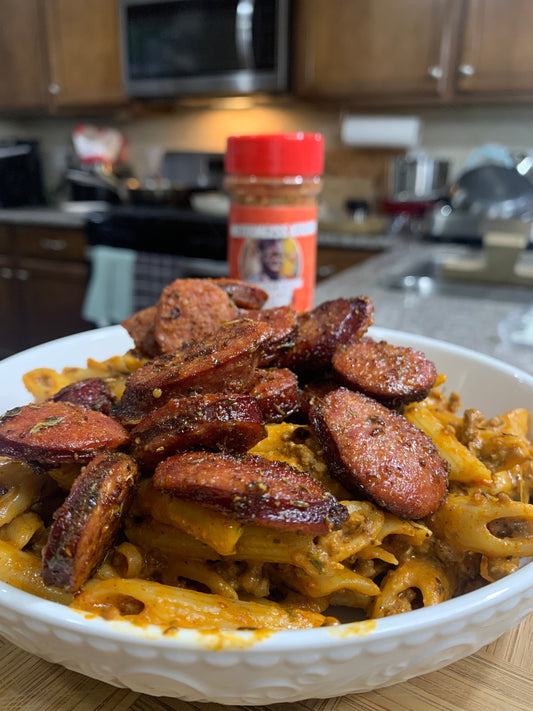 SAUSAGE PASTA TOPPING -Bossingly Bossing Fried Andouille Sausage